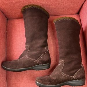 LIFE STRIDE DRIFT OXFORD‎ BROWN LEATHER SUEDE BOOTS